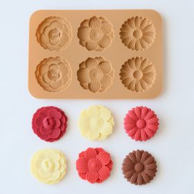 Cute Chocolate Three-flower Silicone Mold
