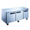3 Door Commercial Undercounter Refrigerator made by stainless steel  D60.125 in.