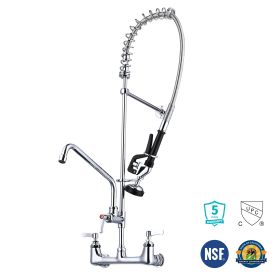 Wall Mount Pre-Rinse Faucet Kitchen Sink 36in Height Sprayer