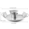 1pc Stainless Steel Round Roasting Pan; Chicken Roaster Rack Holder; 12.4inch/31.5cm; Thanksgiving Gift; Dishwasher Safe
