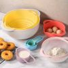 8pcs Mixing Bowl Set; Colorful Kitchen Strainer Basket; Colander Bowls; BPA Free; Plastic Nesting Bowls; Baking Tools