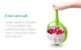 Spina | Easy-To-Use Salad Spinner | Non-Scratch, Nylon Spinning Colander | Lettuce Spinner | Colander with Collapsible Handle |  Green