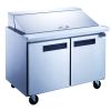 Dukers DSP48-12-S2 Commercial 2-Door Refrigerated Sandwich Salad Food Prep Table in Stainless Steel