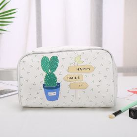 Women's Portable Cosmetic Bag Zipper Multifunctional (Option: Cactus)