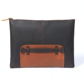 Simple Retro First Layer Cowhide Large Capacity Men's Clutch (Color: Coffee)