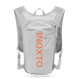 Marathon Cross-country Running Sports Water Bag Backpack Men And Women (Option: Light grey with orange)