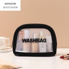 Wash Bag Portable Large Capacity Buggy Bag (Option: Semicircle Black-22x16x12.5cm)