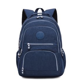 Tegaote Middle School Backpack Nylon Waterproof Large Capacity Simple And Lightweight Computer Bag (Option: Sapphire Blue-T1377)