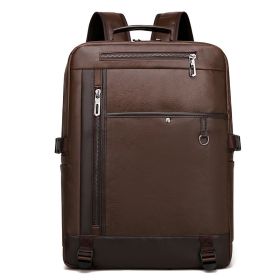 Summer New Trend Backpack Men's Business Travel Backpack Fashion Computer Bag (Color: Brown)