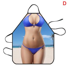 1pc Funny Muscle Man Kitchen Apron Sexy Women Cooking Pinafore Home Cleaning Tool (style: D)