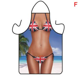 1pc Funny Muscle Man Kitchen Apron Sexy Women Cooking Pinafore Home Cleaning Tool (style: F)