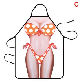 1pc Funny Muscle Man Kitchen Apron Sexy Women Cooking Pinafore Home Cleaning Tool (style: C)