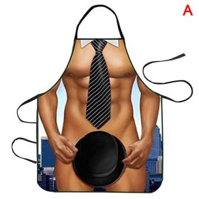 1pc Funny Muscle Man Kitchen Apron Sexy Women Cooking Pinafore Home Cleaning Tool (style: A)