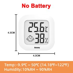 Mini LCD Digital Thermo-Hygrometer Humidity Temperature Measuring Air Comfort Indicator Thermometer Sensor Digital Moisture (Color: White)