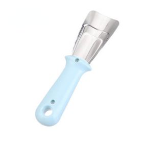 1pc Stainless Steel Freezer Scraper Deicing Tool Portable Refrigerator Deicing Shovel Cleaning Gadget Household Defrosting Shovel (Color: Blue)