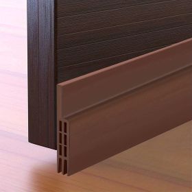 1pc Door Draft Stopper Door Sweep For Exterior & Interior Doors,Door Bottom Seal Dust And Noise Insulation Weather Stripping Draft Guard Insulator (Color: Brown)