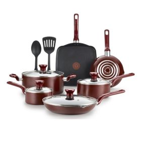Easy Care 12-Piece Non-Stick Cookware Set, Pots and Pans (actual_color: Red)
