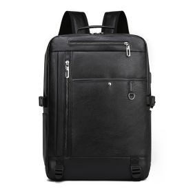 Summer New Trend Backpack Men's Business Travel Backpack Fashion Computer Bag (Color: black)